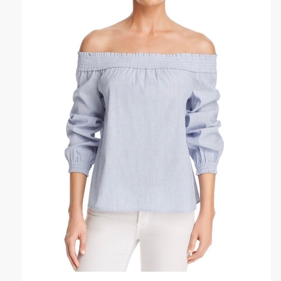 Rag & Bone Blouse Drew Off The Shoulder Top Cotton Linen Blend XS - Picture 12 of 12